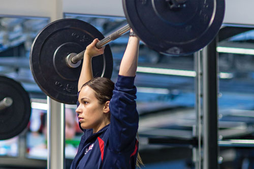 Student weightlifting