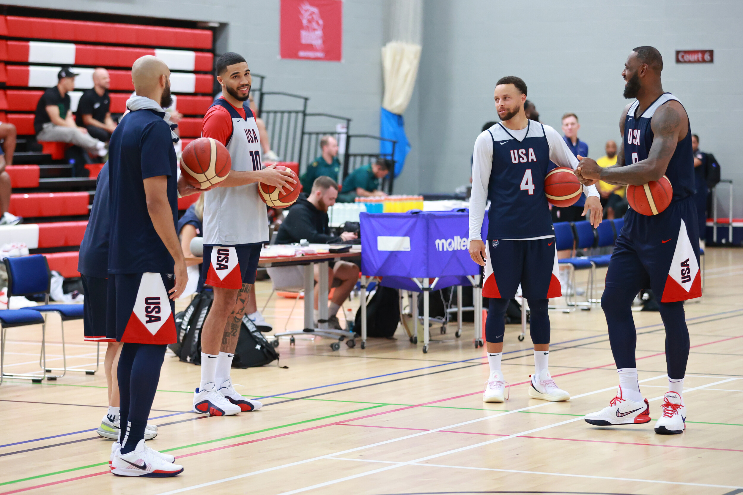 Men's Team USA basketball squad in the CitySport sports hall